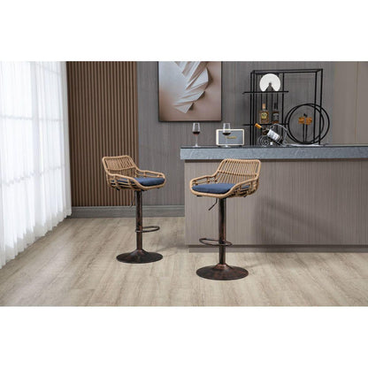 Swivel Bar Stools Set of 2 Adjustable Counter Height Chairs with Footrest for Kitchen, Dining Room 2PC/SET