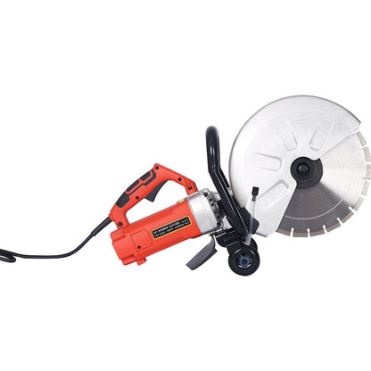 Electric 14" Cut Off Saw Wet/Dry Concrete Saw Cutter Guide Roller with Water Line Attachment 3000w with blade