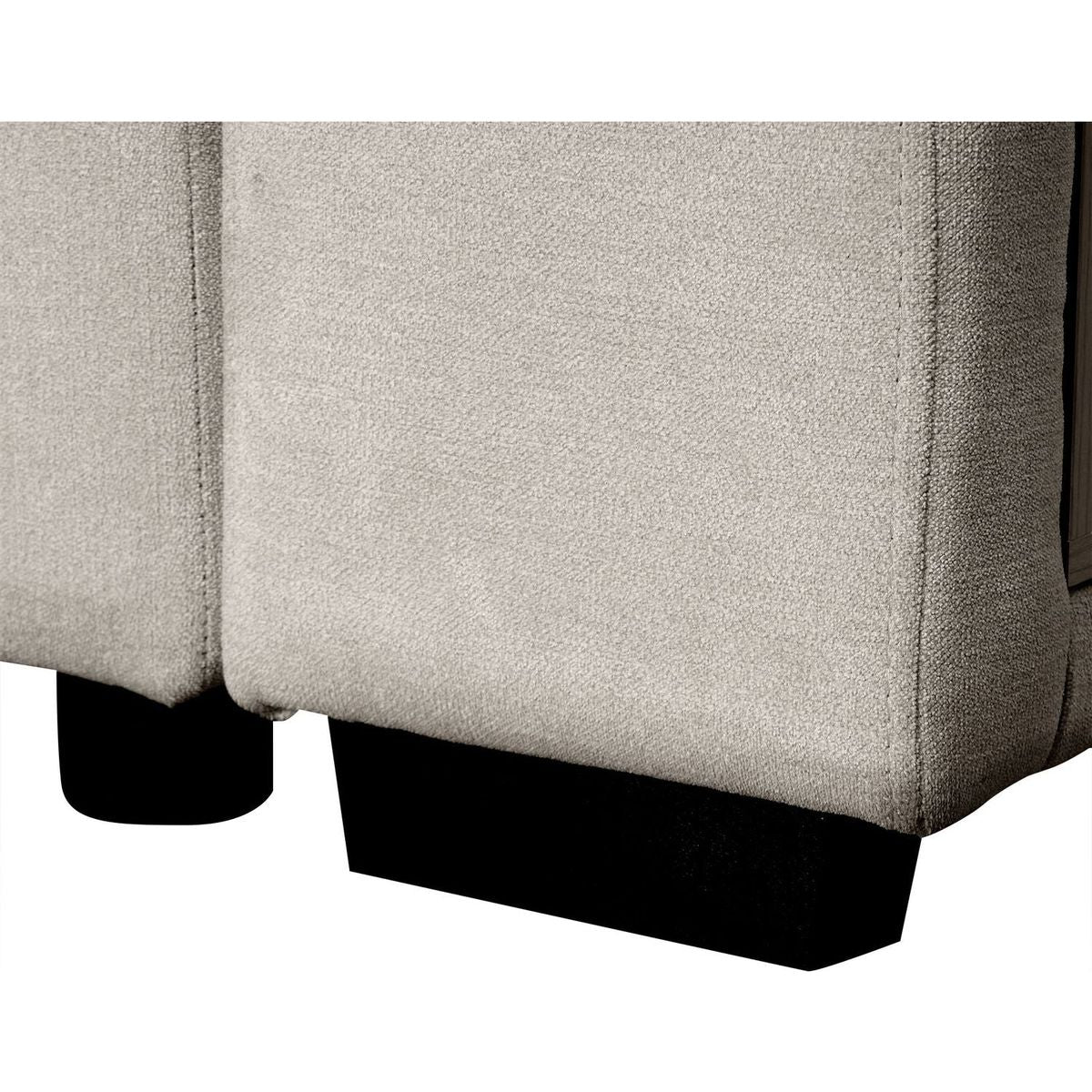 109" U-shaped Sectional Sofa Pull-out Sofa Bed with Two USB Ports, a Storage Chaise Lounge and Four Back Pillows for Living Room, Beige