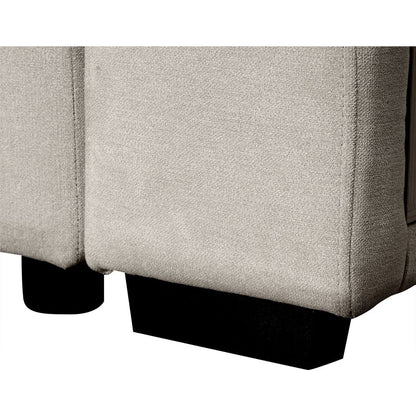 109" U-shaped Sectional Sofa Pull-out Sofa Bed with Two USB Ports, a Storage Chaise Lounge and Four Back Pillows for Living Room, Beige