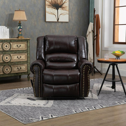 Power Lift Recliner Chair Heat Massage Dual Motor Infinite Position Up to 350 LBS, Faux Leather, Heavy Duty Motion Mechanism with USB Ports, Brown