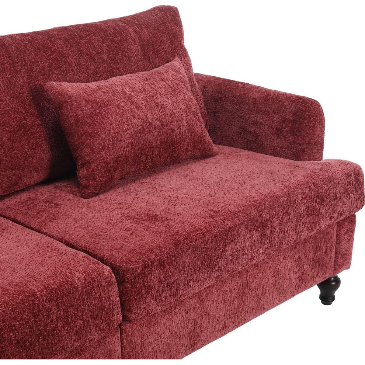 Modern chenille Fabric Loveseat, 2-Seat Upholstered Loveseat Sofa Modern Couch
