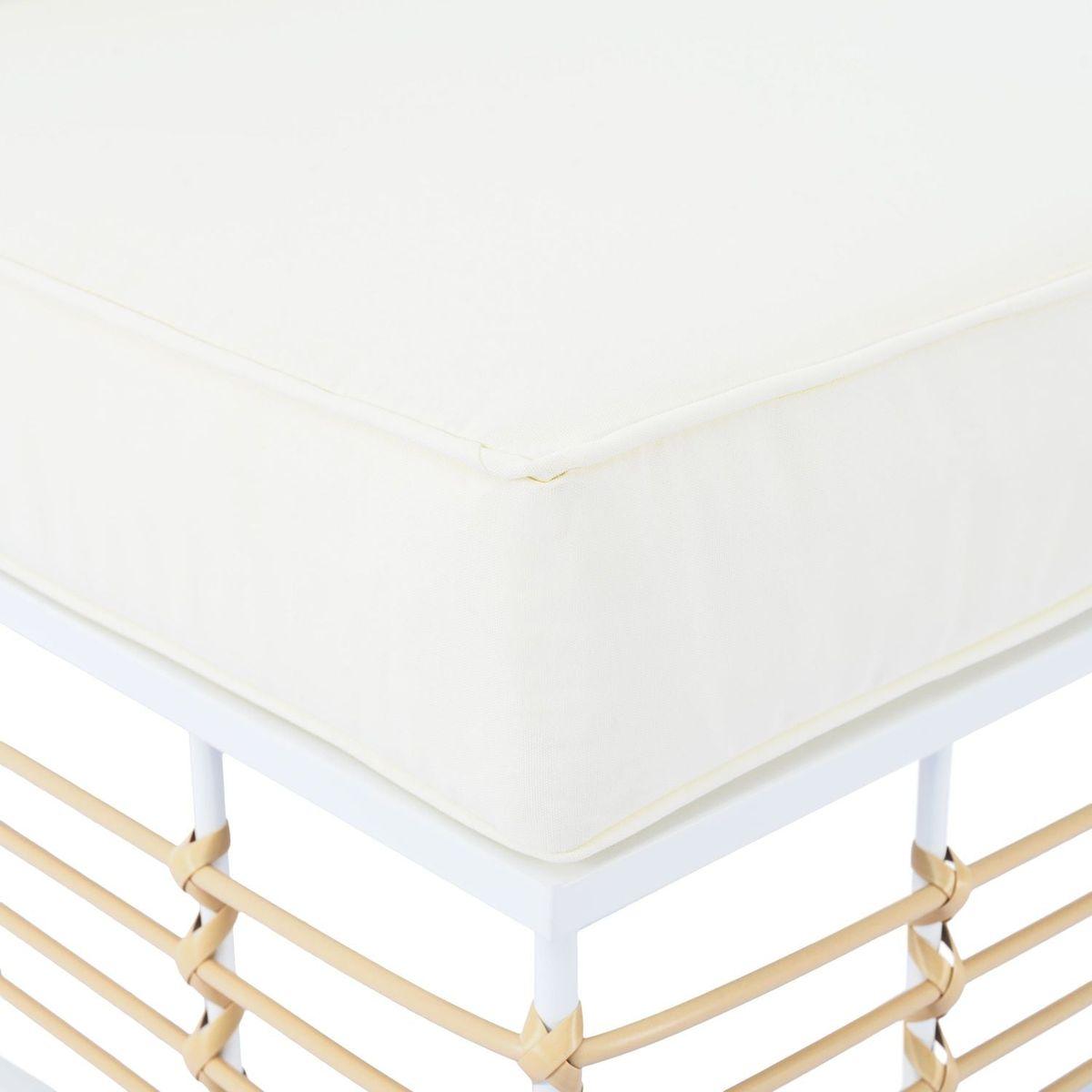 Modern Minimalist 7-Piece Metal Patio Sectional Sofa Set, All-Weather Garden Conversational Furniture Set with Thick Cushions and Coffee Table for Indoor Outdoor, White