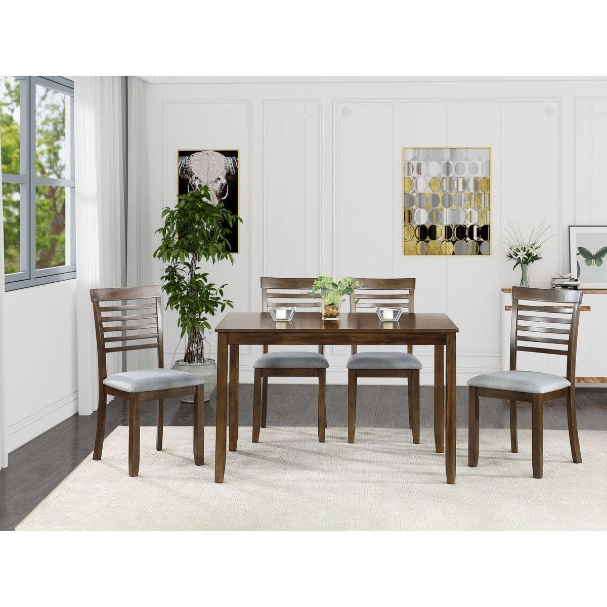 Wooden Dining Rectangular Table set for 4,Kitchen Dining Table for Small Space,Walnut