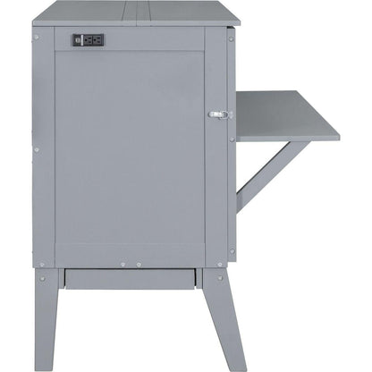 Full Size Murphy Bed with USB Port and removable Shelves on Each Side,Gray