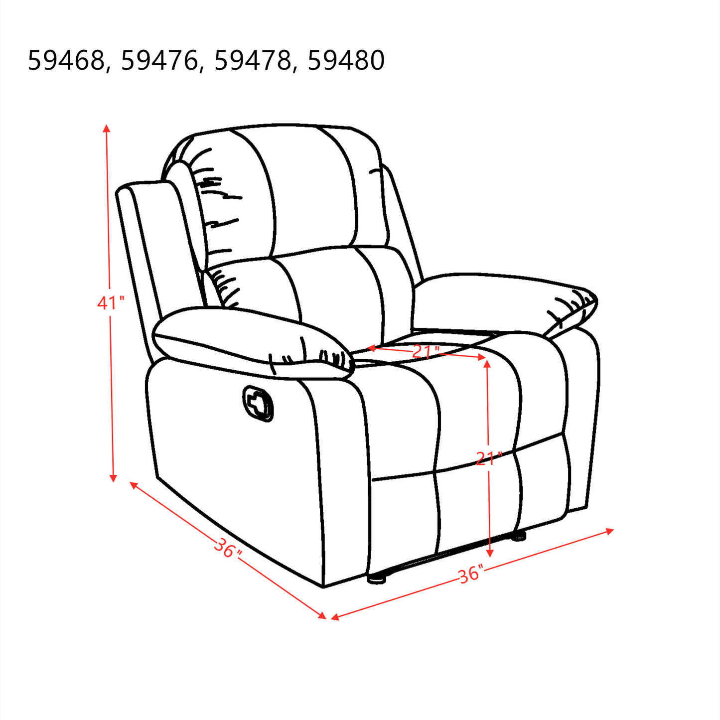 Parklon Recliner (Motion) in Blue Microfiber