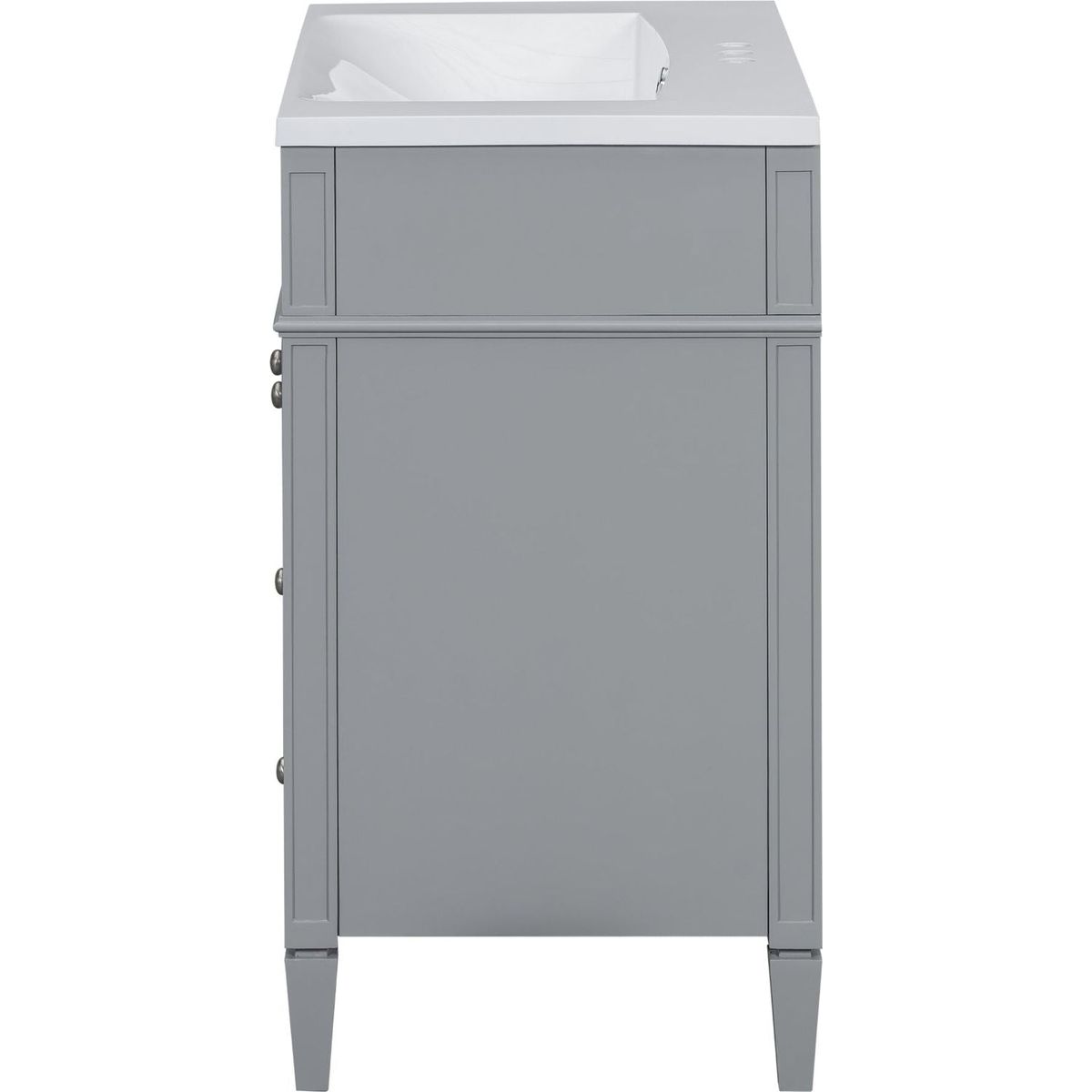 30" Bathroom Vanity with Top Sink, Modern Bathroom Storage Cabinet with 2 Drawers and a Tip-out Drawer, Single Sink Bathroom Vanity