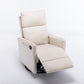 Cotton Linen Fabric Swivel Rocking Chair Glider Rocker Recliner Nursery Chair With Adjustable Back And Footrest For Living Room Indoor,Beige