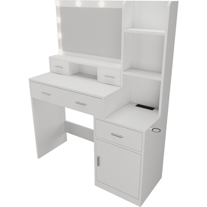 Newly designed smart mirror dressing table with drawers and storage cabinet, dressing table with dressing pad for bedroom, dressing room