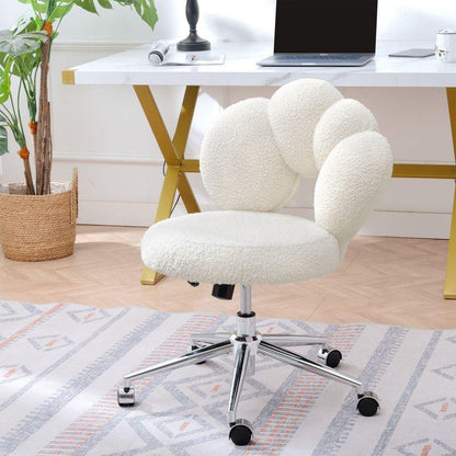 360Swivel Height Adjustable,Swivel Chair,Teddy fabric,home office chair