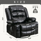 Massage Swivel Rocker Recliner Chair with Vibration Massage and Heat Ergonomic Lounge Chair for Living Room with Rocking Function and Side Pocket 2 Cup Holders USB Charge Port