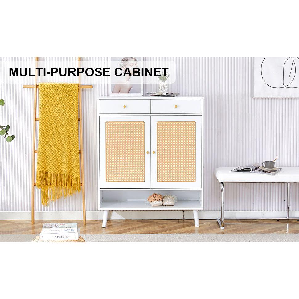 Modern minimalist storage cabinet, rattan shoe cabinet, bed top cabinet. Beautiful shape, suitable for corridors and living rooms.