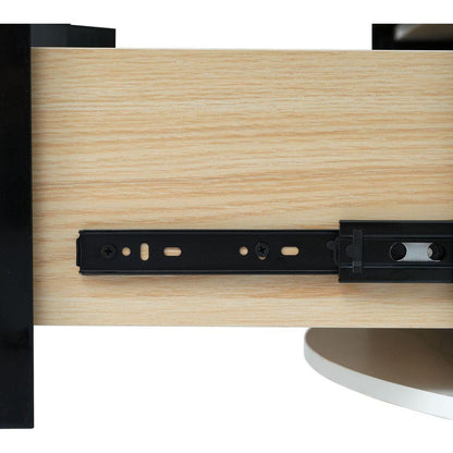 Modern Round Coffee Table with 2 large Drawers Storage Accent Table(31.5")