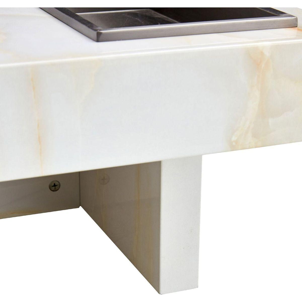 A modern and practical coffee table with imitation marble patterns, made of MDF material. The fusion of elegance and natural fashion 31.4"x 31.4"x 12 "