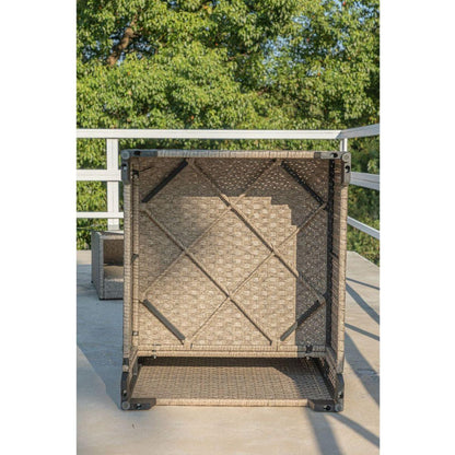 9-Piece Patio Furniture Set, All-Weather Boho Outdoor Conversation Set Sectional Sofa with Water Resistant Grey Thick Cushions