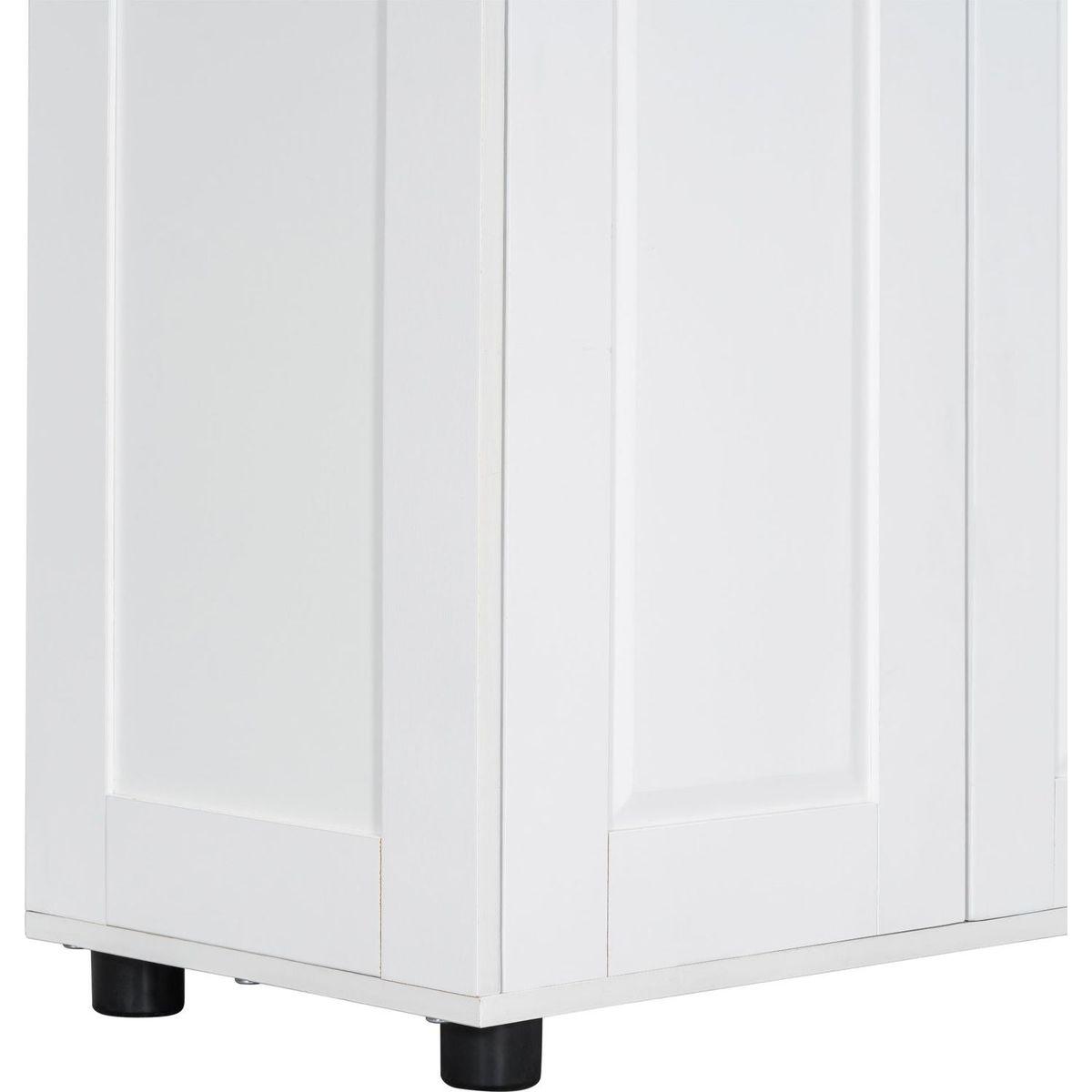 Storage Cabinet with Two Doors for Bathroom, Office, Adjustable Shelf, MDF Board, White
