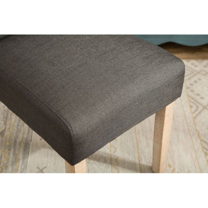 Habit Solid Wood Tufted Parsons Dining Chair, Set of 2, Charcoal
