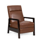 Faux Leather Upholstered Pushback Recliner Light Brown