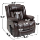 Dual Motor Infinite Position Up to 350 LBS Electric Medium size Brown Power Lift Recliner Chair with 8-Point Vibration Massage and Lumbar Heating