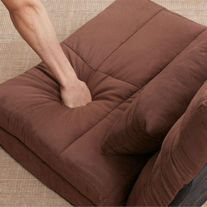 Triple Fold Down Sofa Bed, Adjustable Floor Couch Sofa with One Pillow, 5 Reclining Position, Convertible Upholstered Guest Sleeper,Adjustable Foldable Modern Leisure Sofa Bed Video Gaming Sofa