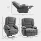 Power Lift Recliner Chair Sofa with Vibration Massage and Heat, Fabric Lift Chair for Elderly, Massage Recliner Chair with Remote Control, Side Pockets, Quick Assembly, Charcoal Gray