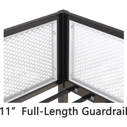 Adam Twin Twin Bunk Black with White Mesh Guard Rail for Kids and Adult, Low Profile and Easy Climbing with Stable Ladder