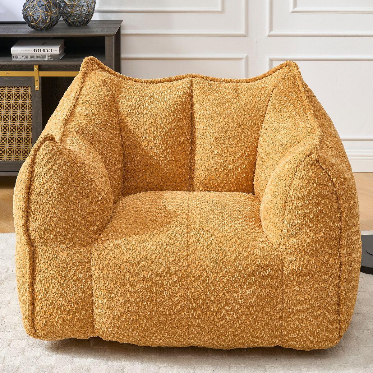 Sofa chairs with highly resilient foam for living rooms and bedrooms, comfortable square lazy sofas, sofas for adults to play, read and watch TV