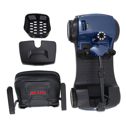 Four wheels Compact Travel Mobility Scooter with 300W Motor for Adult-300lbs, BLUE