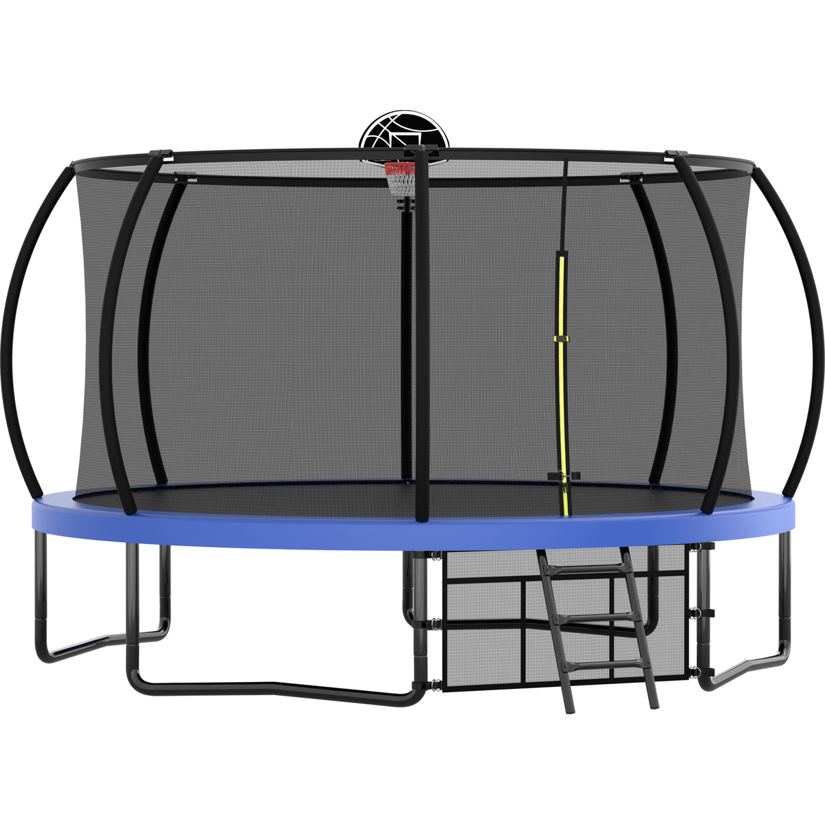 14FT Trampoline with Enclosure - Recreational Trampolines with Ladder and AntiRust Coating, ASTM Approval Outdoor Trampoline for Kids