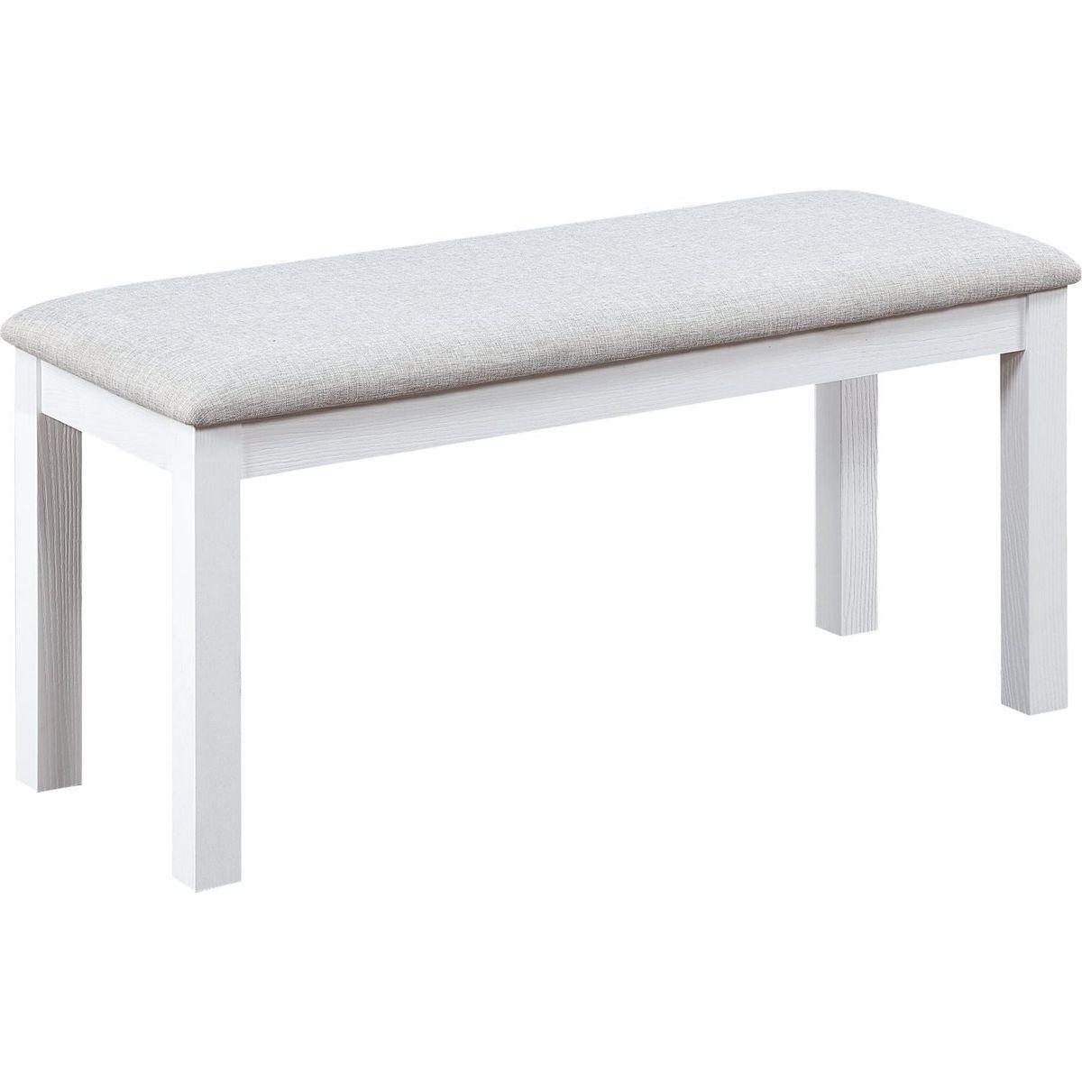 Wooden Dining Rectangular Table with Bench, Kitchen Table with Bench for Small Space, 6 Person Dining Table, White