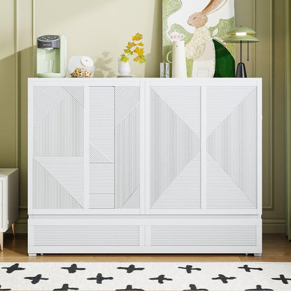 Full Size Murphy Bed with Large Drawer,USB Ports and Outlets,White