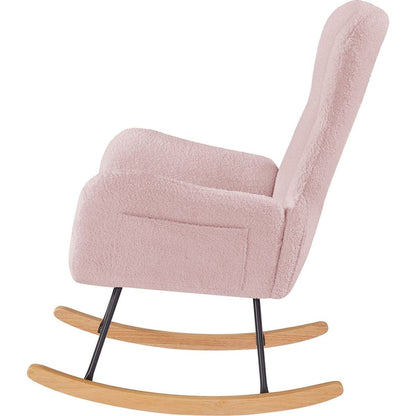 PINK teddy fabric rocking chair