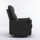 Cotton Linen Fabric Swivel Rocking Chair Glider Rocker Recliner Nursery Chair With Adjustable Back And Footrest For Living Room Indoor,Dark Gray