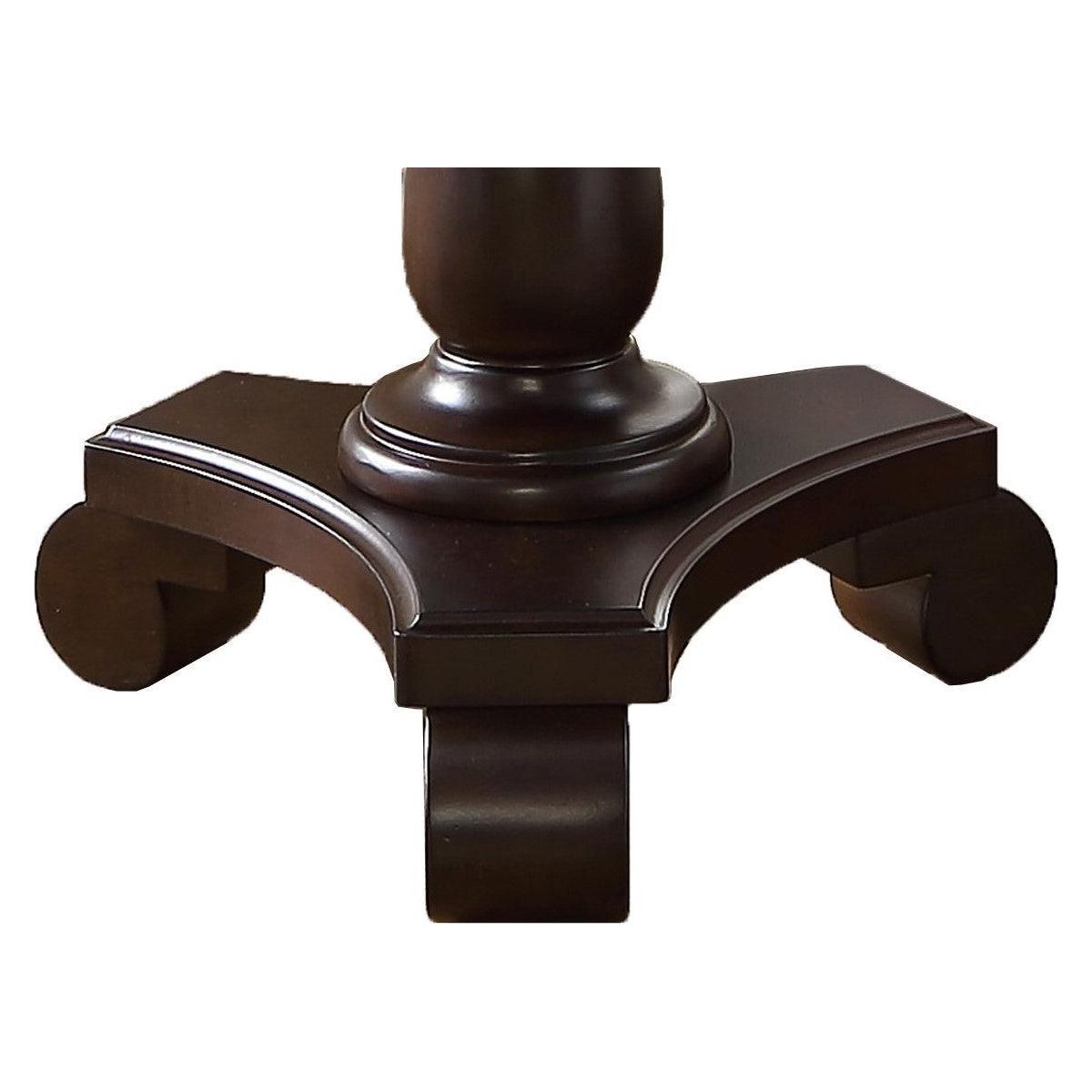 Rene Round Wood Pedestal Side Table, Espresso