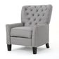 Modern Light Grey Fabric Push Back Recliner