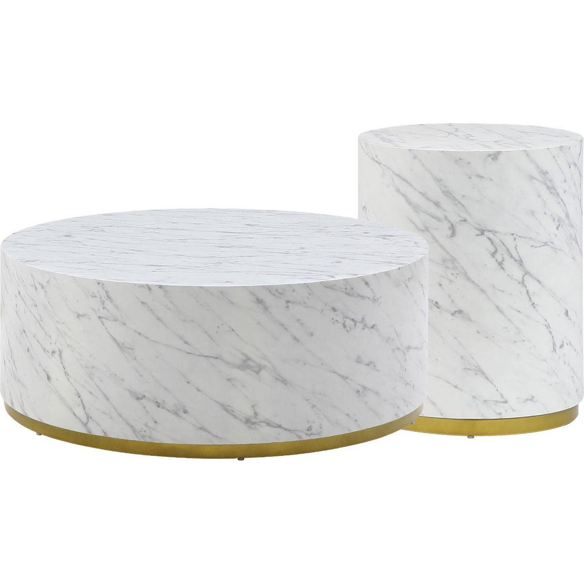 15.75inch Round Sidetable for Living Room Fully Assembled White