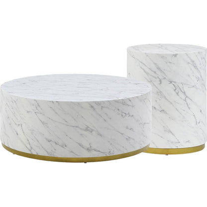 15.75inch Round Sidetable for Living Room Fully Assembled White