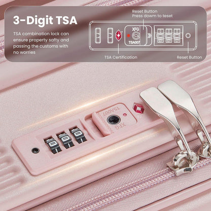 18" Carry On Luggage with Front Open Door &Laptop Interlayer, Hard Shell Suitcase Built-In TSA Luggage Lock, Hardside Lightweight PC Travel Suitcase for Women Men with Spinner Wheels Airline Approved