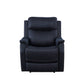 Clean Contemporary Dual-Power Recliner - Ocean Blue Leatherette, Power Footrest, Power Headrest - Easy-Care and Convenience