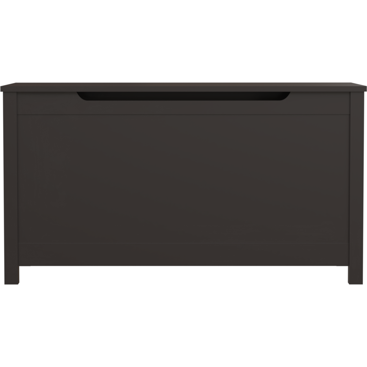 Kids Wooden Toy Box Storage with Safety Hinged Lid for Ages 3+ (Dark Brown)