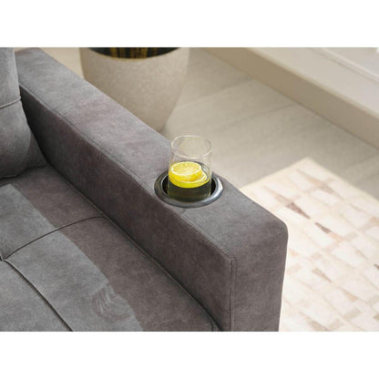 Futon Chair Bed Convertible Chair 3-in-1 Pull Out Sleeper Chair Beds with USB Ports,Wear-resistant and Anti-scratch, Armchair Bed Sleeper for Living Room (Dark Grey Tech cloth)