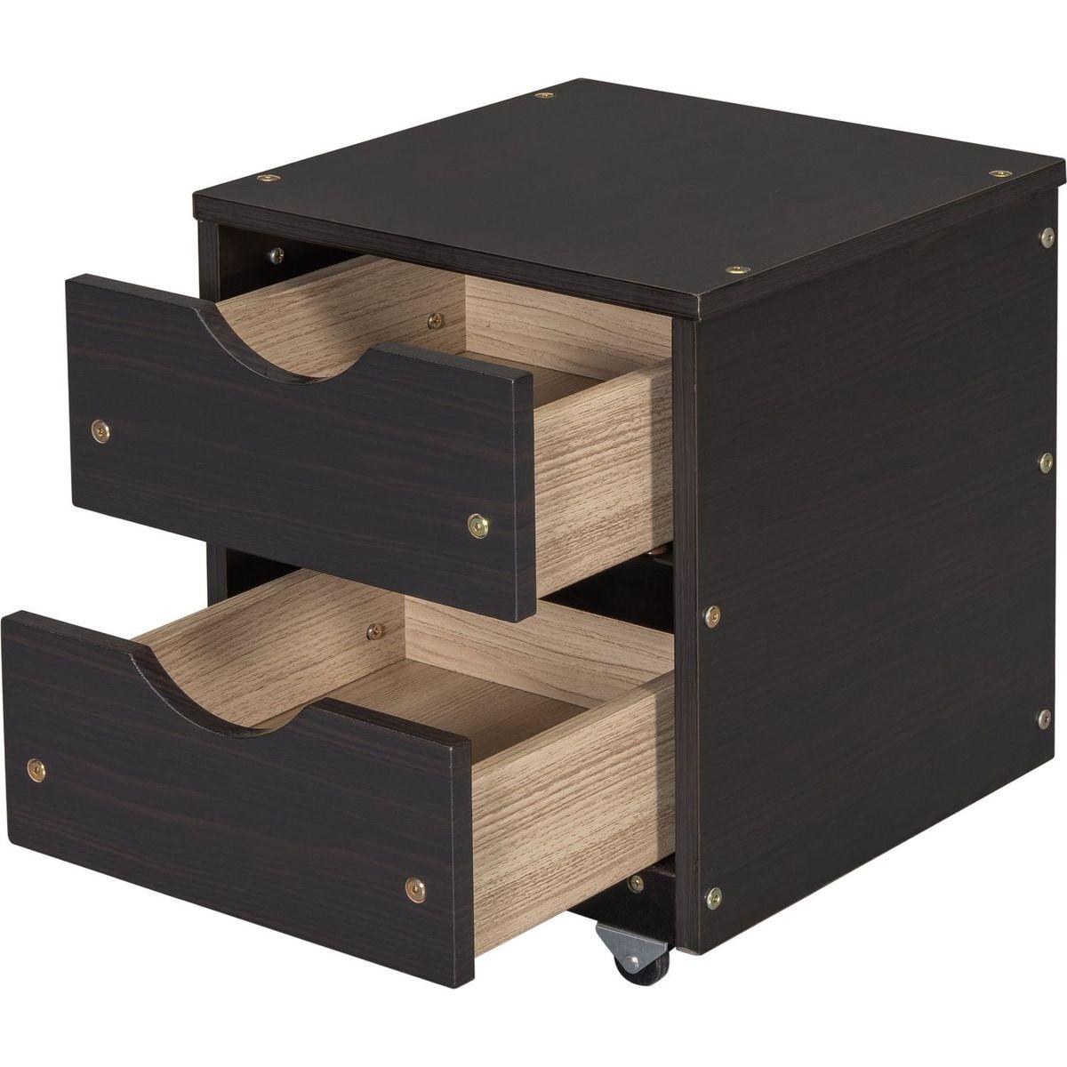 Versatile Full Bed with Trundle,Under bed Storage Box and Nightstand .Espresso