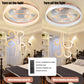 Ceiling Fans with Lights Dimmable LED Embedded installation of thin modern ceiling fans(Rose Gold)