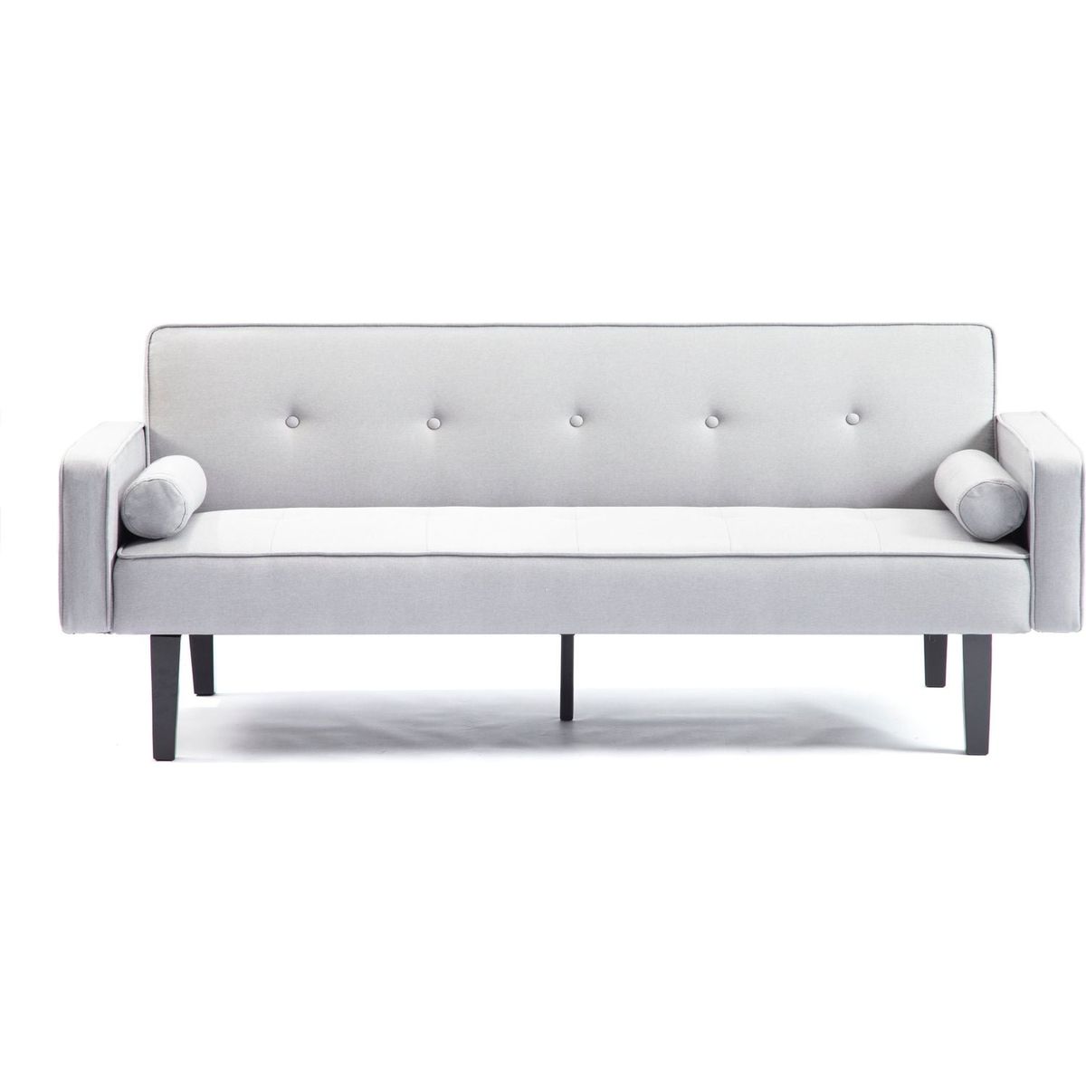 Futon Sofa Bed Convertible Couch Bed with Armrests Modern Living Room Linen Sofa Bed, Folding Recliner Futon Couch Sleeper Set with Solid Wood legs