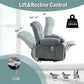 Power Lift Recliner Chair Recliners for Elderly with Heat and Massage Recliner Chair for Living Room with Infinite Position and Side Pocket,USB Charge Port.BLUE