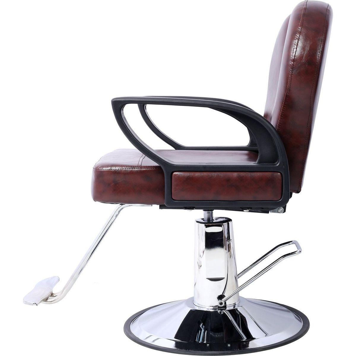 Artist hand Hair Stylist All Purpose Barber Chair for Barbershop Salon Chair,Heavy Duty Hydraulic Barber Chair Spa Furniture Shampoo Reclining Extra Wider Seat Beauty Hair Salon Equipment, brown