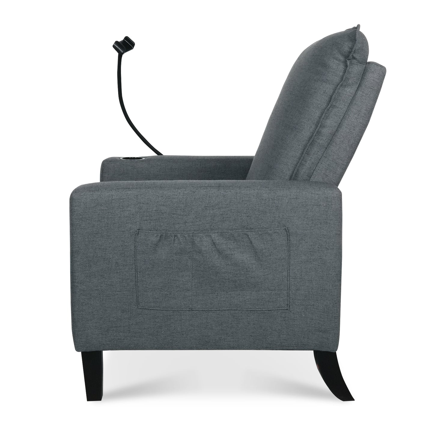 Recliner Chairs for Adults, Adjustable Recliner Sofa with Mobile Phone Holder & Cup Holder, Modern Reclining Chairs Fabric Push Back Recliner Chairs for Living Room, Bedroom, Gray