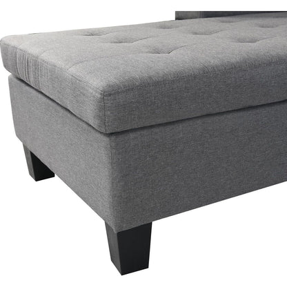 Sectional Sofa Set for Living Room with L Shape Chaise Lounge, cup holder and Left or Right Hand Chaise Modern 4 Seat