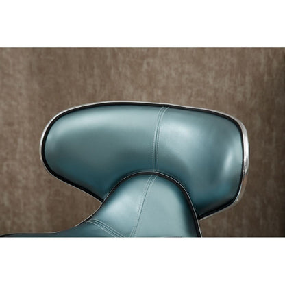 Masaccio Upholstery Airlift Adjustable Swivel Barstool with Chrome Base, Set of 2, Blue
