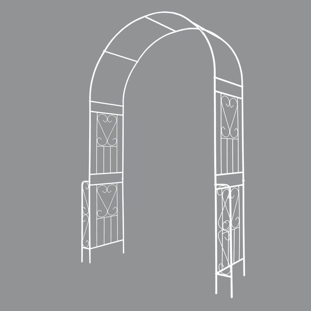 Metal Garden Arch W55" x H94.5" Garden Arbor Trellis Climbing Plants Support Rose Arch Outdoor Arch White